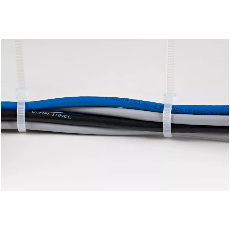 StarTech.com 20 cm kabelbinders – 4 mm breed, 55 mm bundeldiameter, 22 kg treksterkte, zelfborgende nylon kabelbinders met gebogen punt – 94V-2/UL-gecertificeerd, 100-pack – wit