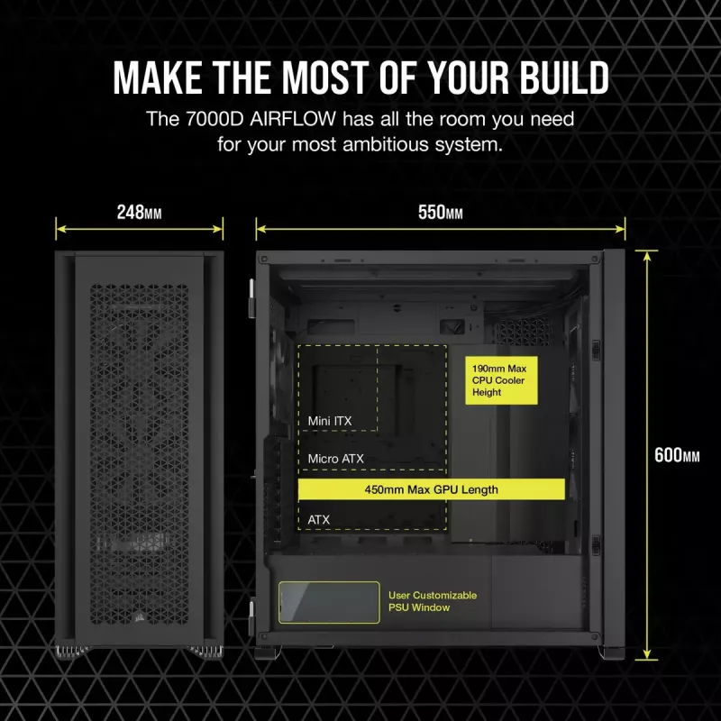 Pc-behuizing Corsair 7000D Airflow full tower zwart