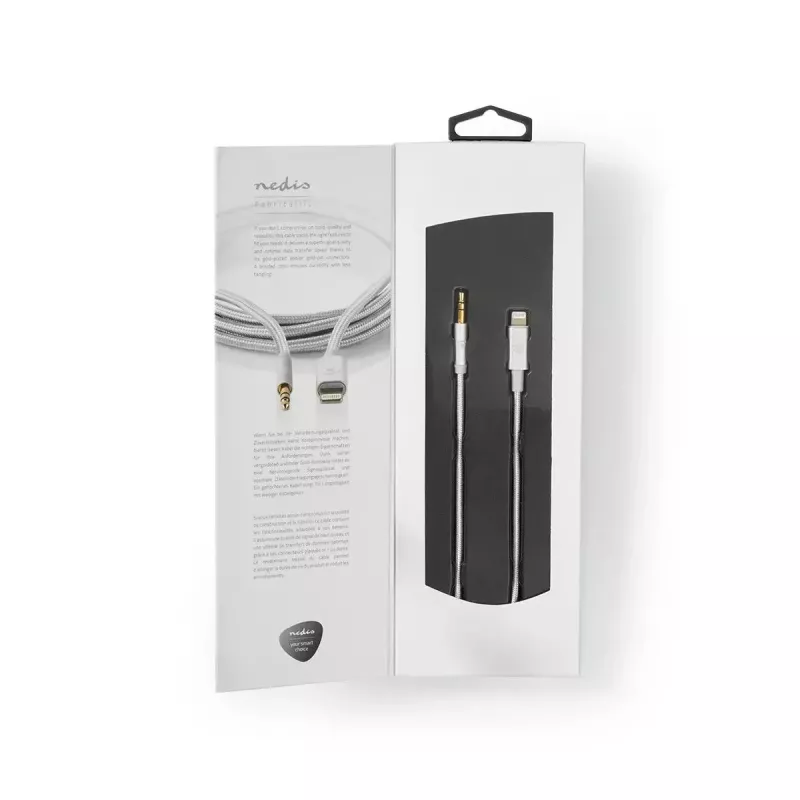 Nedis CCTB39940AL10 Lightning-kabel 1m aluminium 3,5-mm-aansluiting