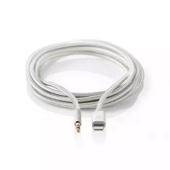 Nedis CCTB39940AL10 Lightning-kabel 1m aluminium 3,5-mm-aansluiting