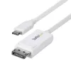 StarTech.com 6ft (2m) USB-C naar DisplayPort 1.2-kabel, bidirectioneel, 4K 60Hz, wit, videoadapterkabel voor Apple MacBook Pro / Air M1 M2 M3 M4, Mac Mini / Studio, Thunderbolt-compatibel