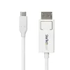 StarTech.com 6ft (2m) USB-C naar DisplayPort 1.2-kabel, bidirectioneel, 4K 60Hz, wit, videoadapterkabel voor Apple MacBook Pro / Air M1 M2 M3 M4, Mac Mini / Studio, Thunderbolt-compatibel