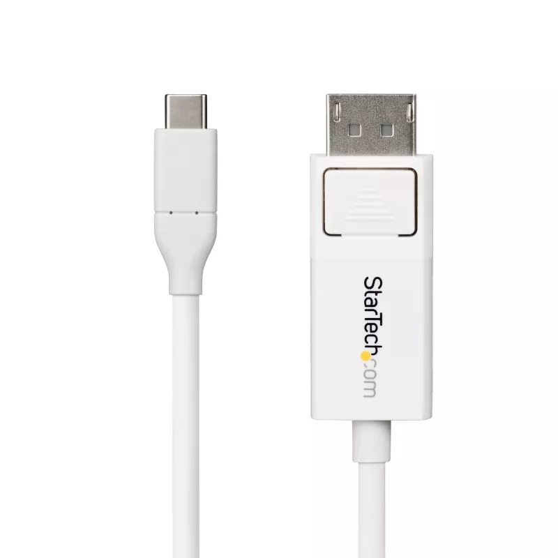 StarTech.com 6ft (2m) USB-C naar DisplayPort 1.2-kabel, bidirectioneel, 4K 60Hz, wit, videoadapterkabel voor Apple MacBook Pro / Air M1 M2 M3 M4, Mac Mini / Studio, Thunderbolt-compatibel