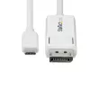 StarTech.com 6ft (2m) USB-C naar DisplayPort 1.2-kabel, bidirectioneel, 4K 60Hz, wit, videoadapterkabel voor Apple MacBook Pro / Air M1 M2 M3 M4, Mac Mini / Studio, Thunderbolt-compatibel