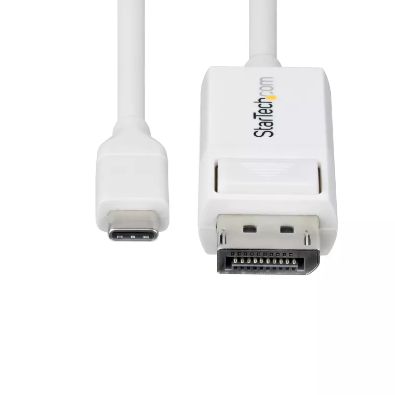 StarTech.com 6ft (2m) USB-C naar DisplayPort 1.2-kabel, bidirectioneel, 4K 60Hz, wit, videoadapterkabel voor Apple MacBook Pro / Air M1 M2 M3 M4, Mac Mini / Studio, Thunderbolt-compatibel