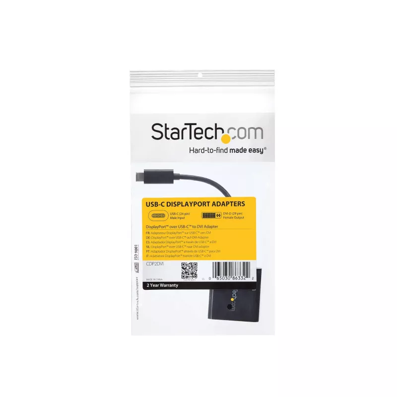 StarTech.com USB-C naar DVI-adapter – zwart – 1920x1200 – USB Type-C videoconverter voor uw DVI-D-scherm/monitor/projector – bijgewerkte versie is CDP2DVIEC