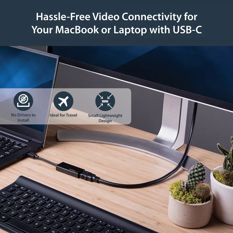 StarTech.com USB-C naar HDMI-adapter met 4K 30Hz - zwart, 3.2 Gen 2 (3.1 Gen 2), USB Type-C, HDMI-uitgang, 3840 x 2160 pixels