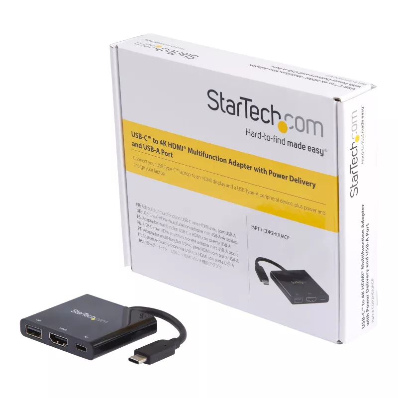 StarTech.com USB-C multiport-adapter met HDMI – USB 3.0-poort – 60W PD – zwart