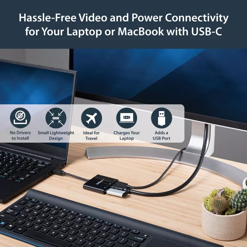 StarTech.com USB-C multiport-adapter met HDMI – USB 3.0-poort – 60W PD – zwart