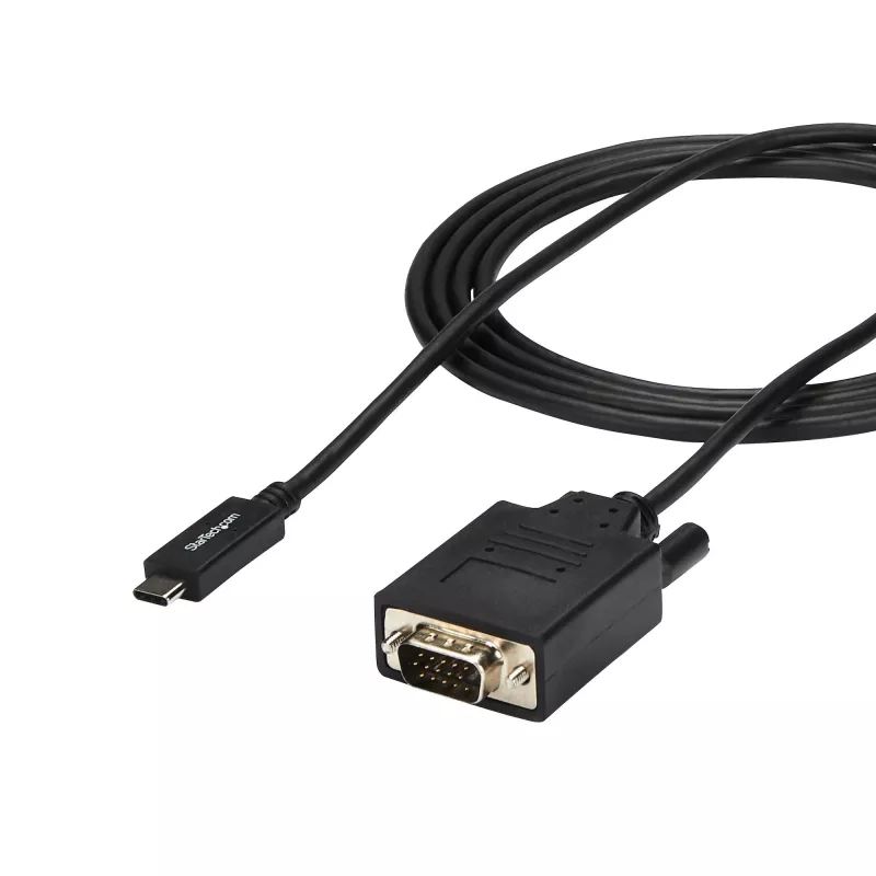 StarTech.com 1,8 m USB-C-naar-VGA-kabel – 1920 x 1200/1080p USB Type-C-naar-VGA video-actieve adapterkabel – Thunderbolt 3-compatibel – laptop naar VGA-monitor/projector – DP Alt Mode HBR2
