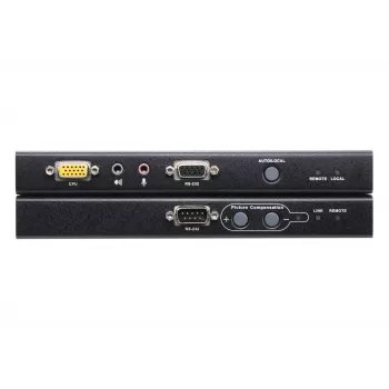 ATEN USB VGA KVM-extender met audio en RS-232 (200 m), zender & ontvanger, bedraad, 200 m, Cat5, 1920 x 1200 pixels, drukknoppen