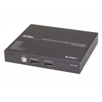 ATEN USB DisplayPort Dual View HDBaseT™ 2.0 KVM-extender (4K@100m voor enkele weergave)