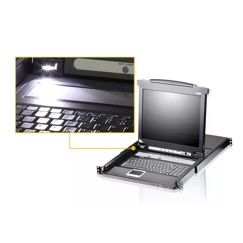 KVM-switch ATEN CL5708M Rackeinbau zwart 1HE 17 inch LCD CL5708M-ATA-GG
