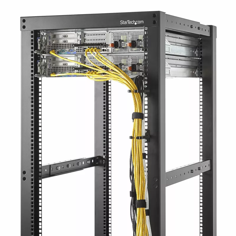 StarTech.com 5-pack 1U verticale kabelgeleiding D-ring haken, kabelmanager voor 19-inch serverracks/kasten, netwerkrack kabelorganizer, kabelgeleidingsringen