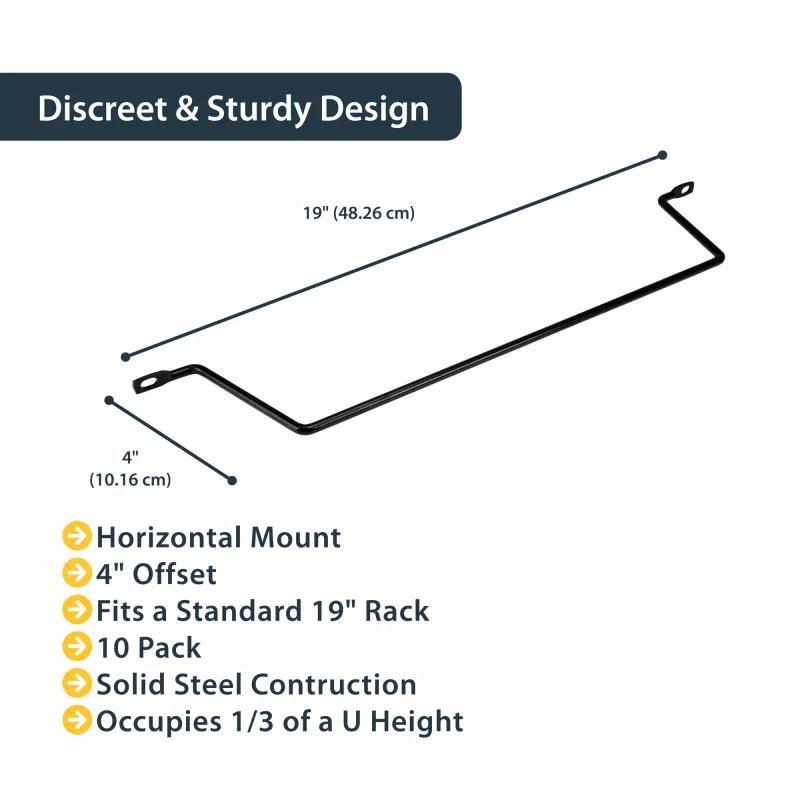 StarTech.com horizontale kabelgeleidingsbeugels met 10,2 cm offset voor racks – 10-pack