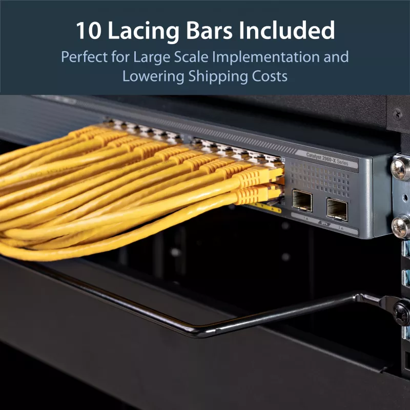 StarTech.com horizontale kabelgeleidingsbeugels met 10,2 cm offset voor racks – 10-pack