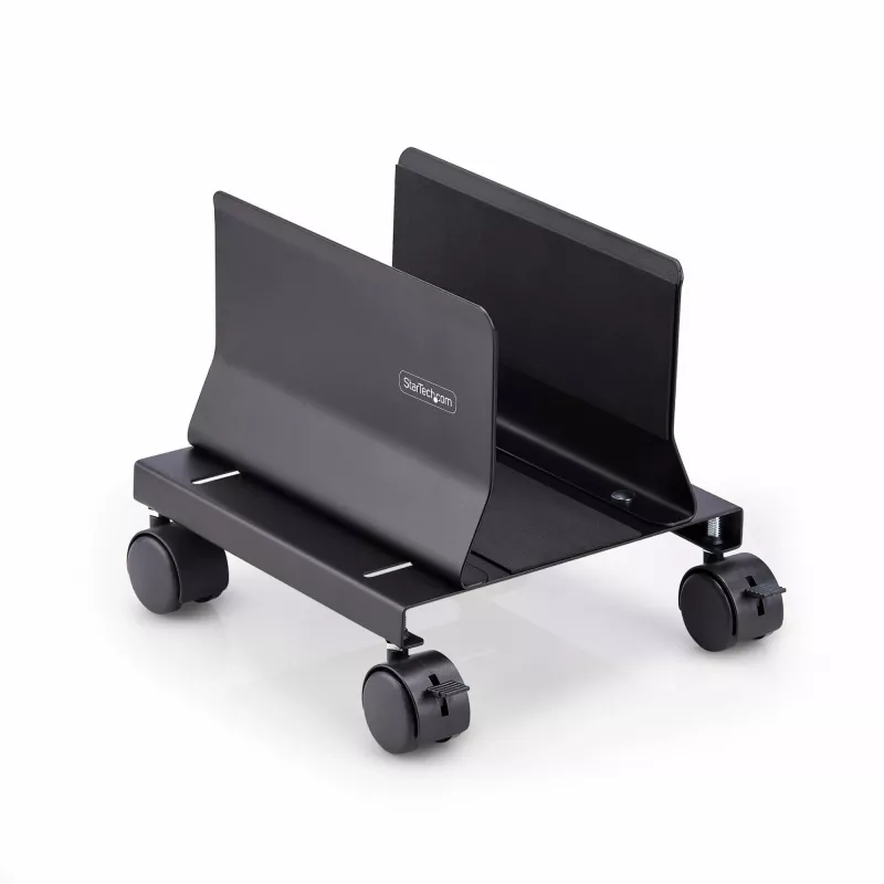 StarTech.com computertorenwagen, rolbare mobiele CPU-caddy op wielen (rollen), max. belasting 21 kg, verstelbare pc-behuizinghouder, desktopvloerstandaard, stalen dolly