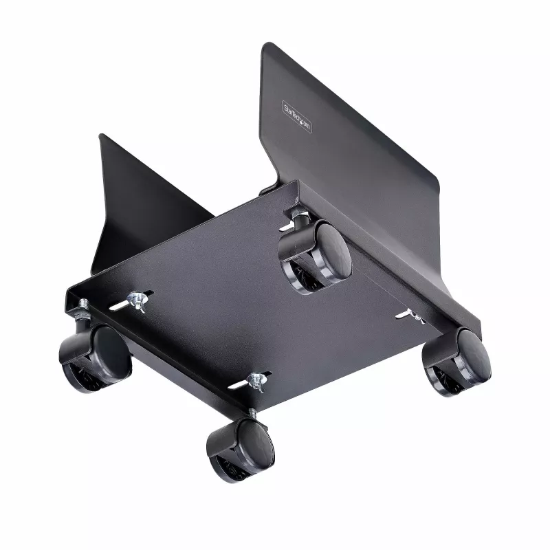StarTech.com computertorenwagen, rolbare mobiele CPU-caddy op wielen (rollen), max. belasting 21 kg, verstelbare pc-behuizinghouder, desktopvloerstandaard, stalen dolly