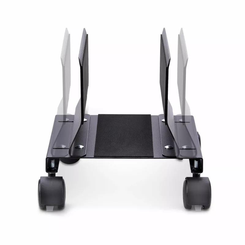 StarTech.com computertorenwagen, rolbare mobiele CPU-caddy op wielen (rollen), max. belasting 21 kg, verstelbare pc-behuizinghouder, desktopvloerstandaard, stalen dolly
