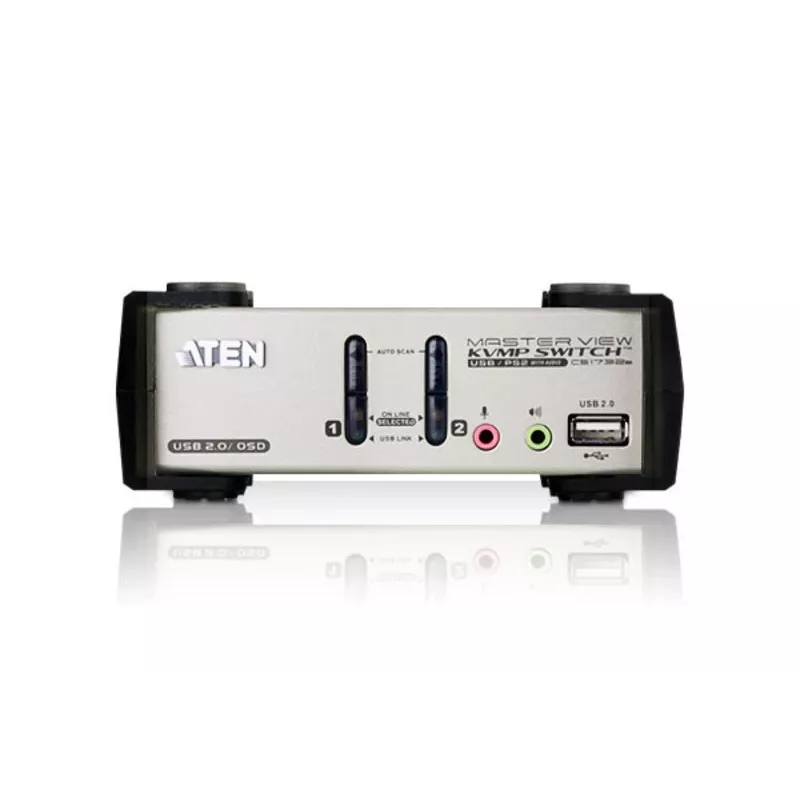ATEN 2-poorts USB - PS/2 VGA KVM-switch met audio- & USB 2.0-hub (KVM-kabel meegeleverd)
