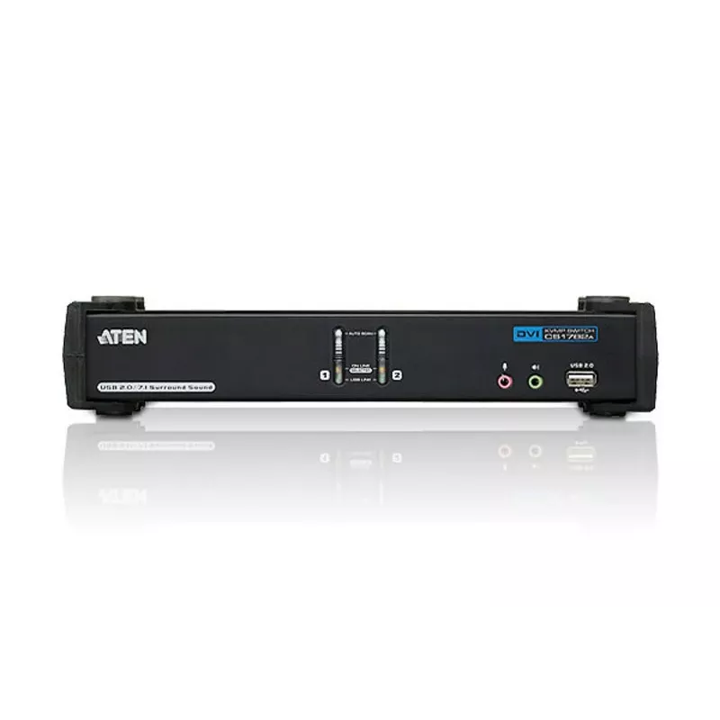 ATEN 2-poorts USB DVI Dual Link KVM-switch met audio & USB 2.0-hub (KVM-kabel inbegrepen)