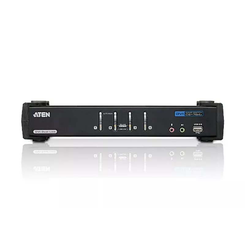 ATEN 4-poorts USB DVI Dual Link KVM-switch met audio & USB 2.0-hub (KVM-kabel inbegrepen)