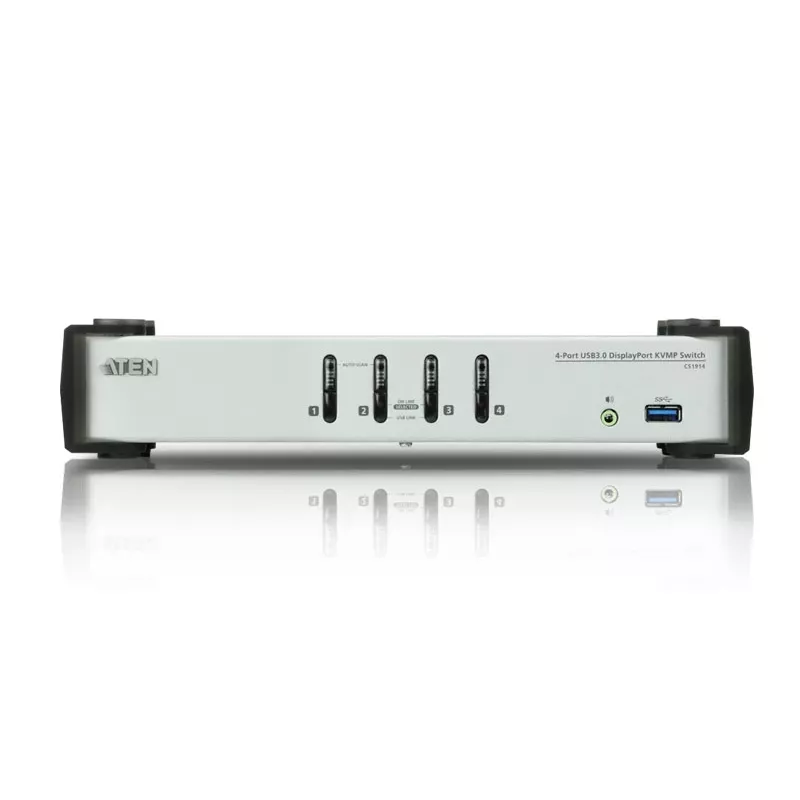 ATEN 4-poorts USB 3.1 Gen 1 DisplayPort 1.1 KVMP™-switch met luidspreker (KVM-kabel meegeleverd)