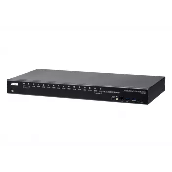 ATEN 16-poorts USB 3.0 4K DisplayPort KVM-switch, 4096 x 2160 pixels, 4K Ultra HD, 26,66 W, zwart
