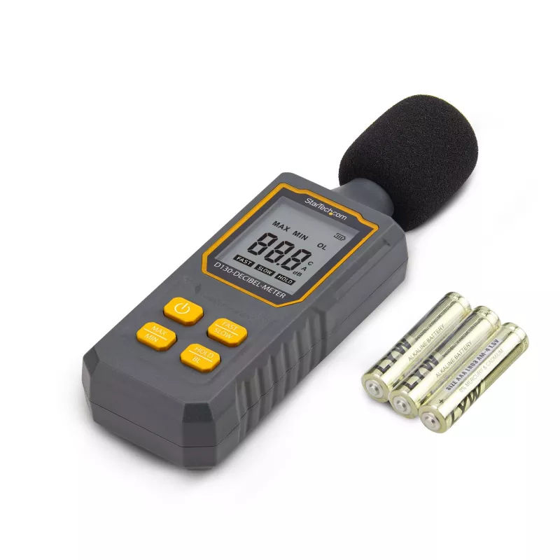 StarTech.com draagbare digitale geluidsniveaumeter met groot lcd, geluids-/decibelmeter voor serverruimte/kantoor, audiomonitor, 30-130 dBA bereik, nauwkeurige min-/max-waarden
