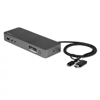 StarTech.com universele laptop-dockingstation, hybride USB-C & USB-A dock, dual 4K DP & HDMI, 60W PD, Mac / Windows / Chrome OS, 4x USB 5Gbps hub, GbE
