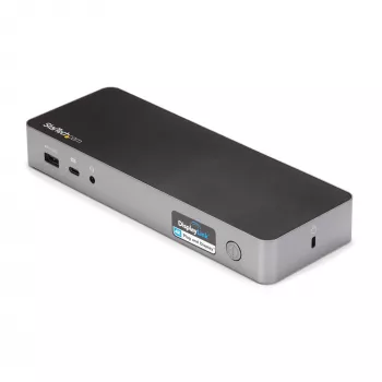 StarTech.com universele laptop-dockingstation, hybride USB-C & USB-A dock, dual 4K DP & HDMI, 60W PD, Mac / Windows / Chrome OS, 4x USB 5Gbps hub, GbE