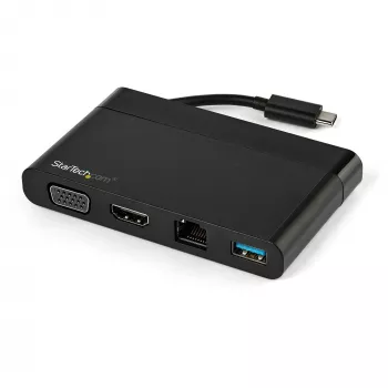 StarTech.com USB-C-multipoort-adapter met HDMI, VGA, Gigabit-Ethernet & USB 3.0 – USB-C naar 4K HDMI of 1080p VGA display mini-dock-hub – USB Type-C reis-dockingstation voor USB-C-laptops
