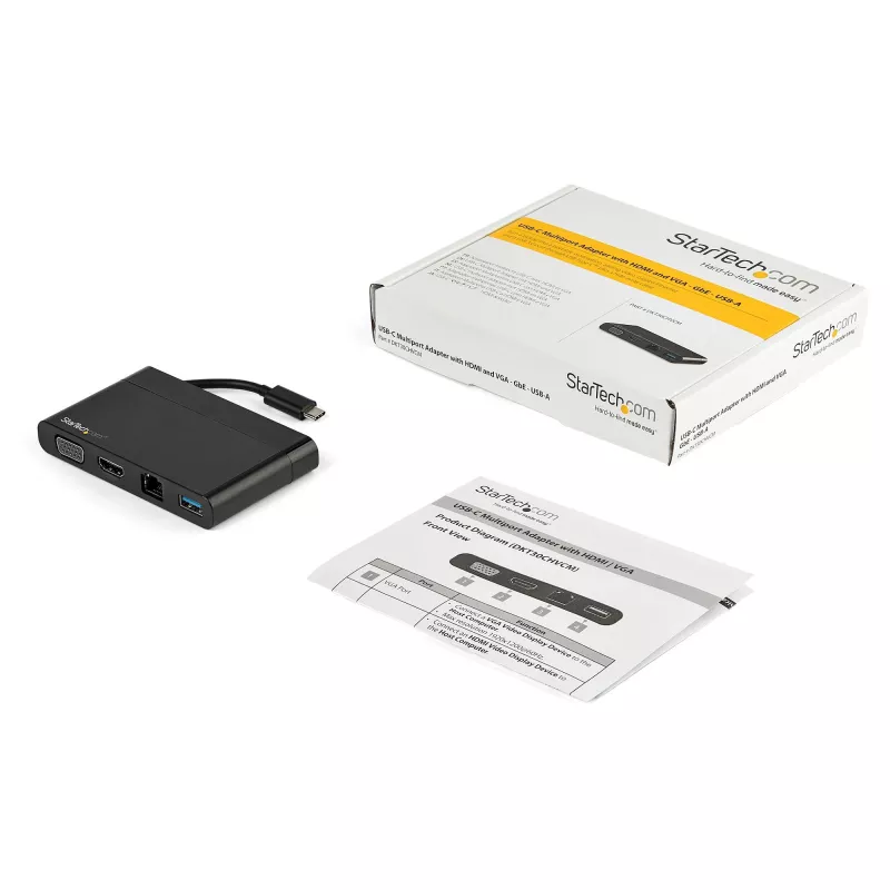 StarTech.com DKT30CHVCM USB-C multiportadapter, HDMI 4K / VGA, Gigabit Ethernet, USB 3.0 USB-A