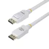 StarTech.com 10ft (3m) witte VESA-gecertificeerde DisplayPort 1.2-kabel, 4K 60Hz, 21,6 Gbit/s, vergrendelbare DP-stekkers, DP 1.2 DisplayPort-kabel, DP-monitorkabel, M/M