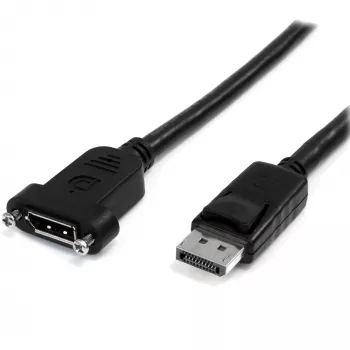 StarTech.com 1 m Panel Mount DisplayPort-kabel – 4K x 2K – DisplayPort 1.2 verlengkabel stekker naar bus – DP-videoverlengkabel met Panel Mount DP-aansluiting – DP-monitorkabel
