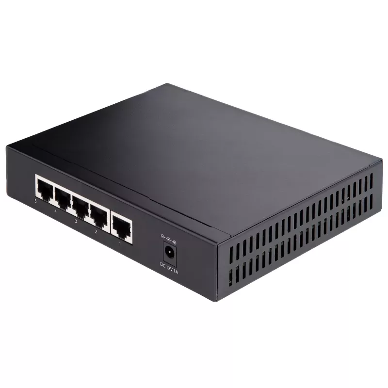 StarTech.com unmanaged 2.5G switch – 5-poorts gigabit switch – 2.5GBASE-T unmanaged ethernet switch – ethernet splitter – DIN-rail- of wandmontage – multi-gigabit – auto-MDIX – 9K jumbo