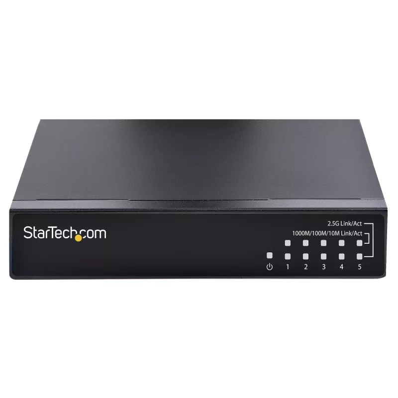 StarTech.com unmanaged 2.5G switch – 5-poorts gigabit switch – 2.5GBASE-T unmanaged ethernet switch – ethernet splitter – DIN-rail- of wandmontage – multi-gigabit – auto-MDIX – 9K jumbo