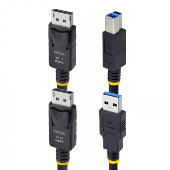 StarTech.com 6ft (1,8 m) DisplayPort en USB 5 Gbit/s KVM-kabel, 4K 60 Hz, universeel compatibele DP 1.2/USB 3.0 combikabel voor KVM-switches