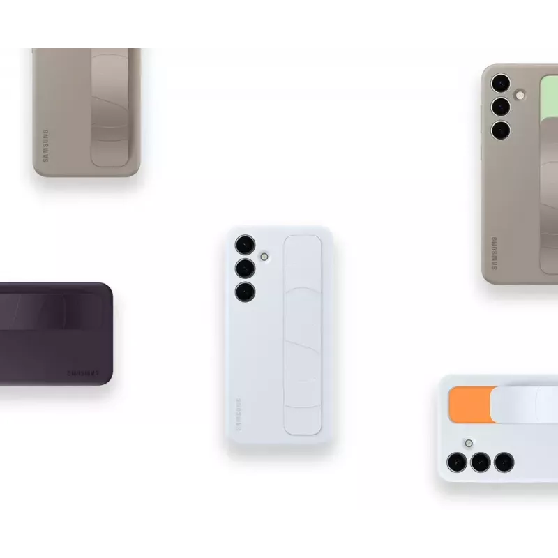 Cover Samsung Galaxy S24+ lichtblauw monochromatisch tafelstandaard
