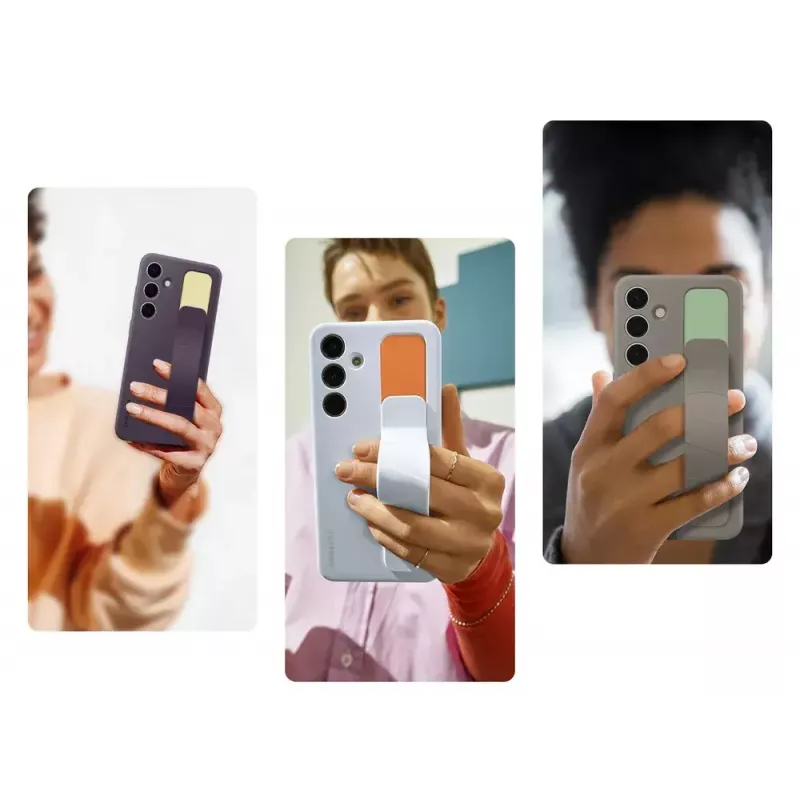 Cover Samsung Galaxy S24+ lichtblauw monochromatisch tafelstandaard