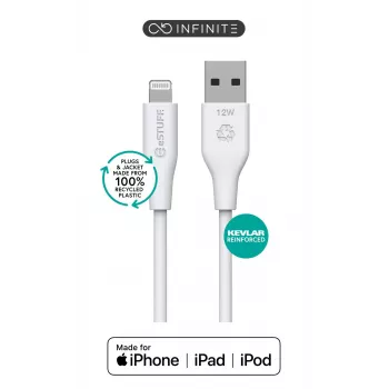 Lightning-kabel eSTUFF ES601170 1m USB-A 2,4A 5V wit