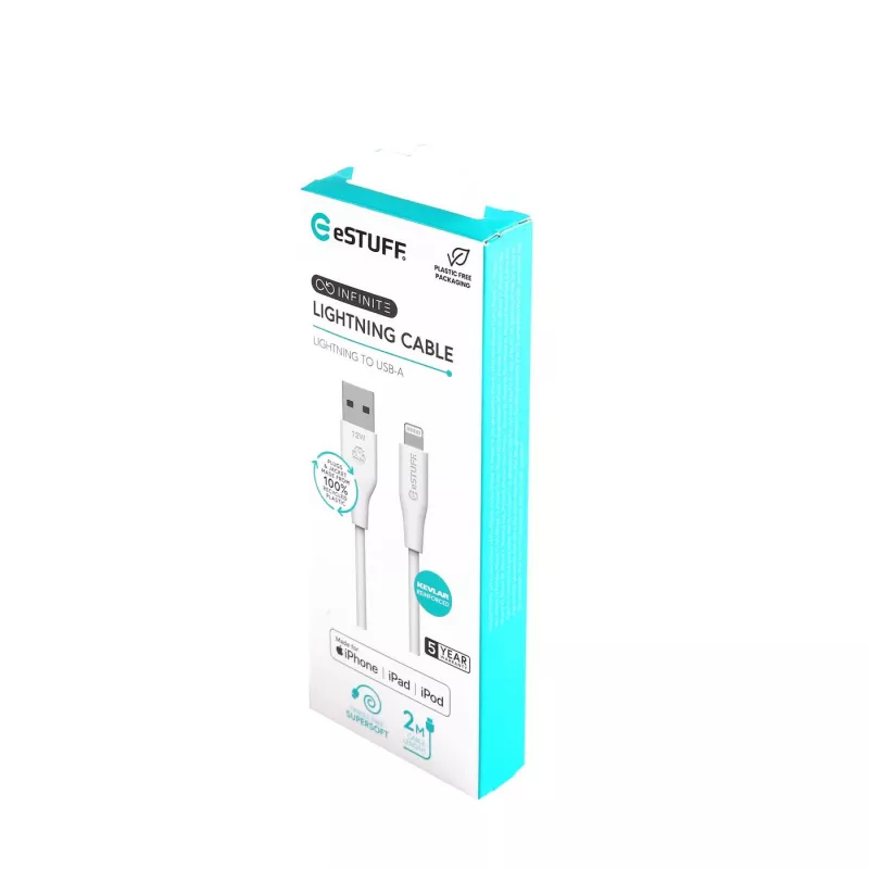 Lightning-kabel eSTUFF ES601270 2 m wit 2,4 A