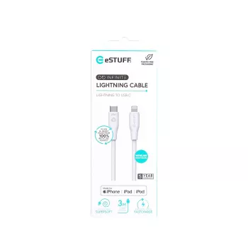 Lightning-kabel eSTUFF ES602370 3m USB-C 2,4A 5V