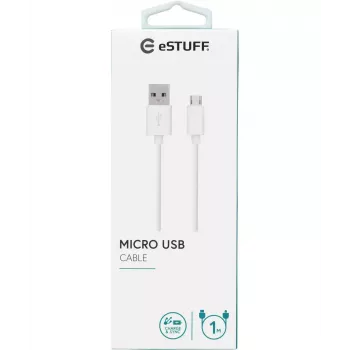 eSTUFF ES603007 USB-kabel USB 2.0 1 m USB-A naar Micro-USB-B wit