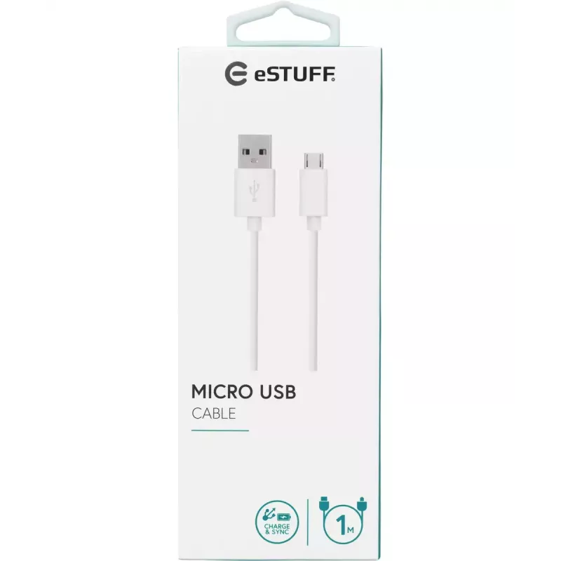 eSTUFF ES603007 USB-kabel USB 2.0 1 m USB-A naar Micro-USB-B wit