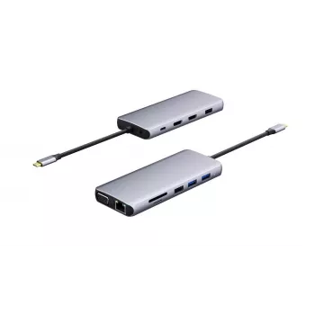 eSTUFF ES623009 interface-hub USB 3.2 Gen 1 (3.1 Gen 1) Type-C 5000 Mbit/s grijs