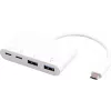 USB-hub eSTUFF USB-C naar 2 x USB 3.0 & 2 x USB-C 3.1 10000 Mbit/s wit