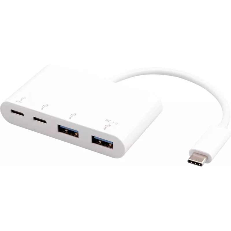 USB-hub eSTUFF USB-C naar 2 x USB 3.0 & 2 x USB-C 3.1 10000 Mbit/s wit