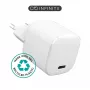 eSTUFF 100% gerecycled plastic - thuislader USB-C PD 3A 20W, EU-stekker - wit