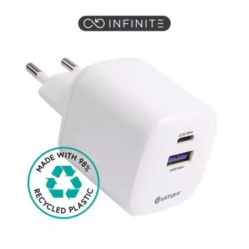 Oplader voor mobiele apparaten eSTUFF ES637065 universeel wit AC binnen USB Type-C